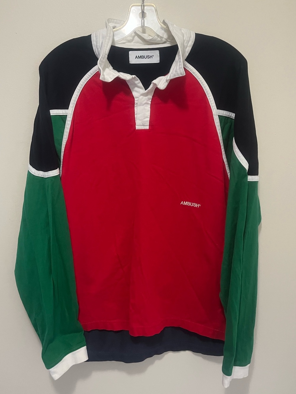 AMBUSH® Colorblock Panelled Rugby Polo Shirt (Multi / White)